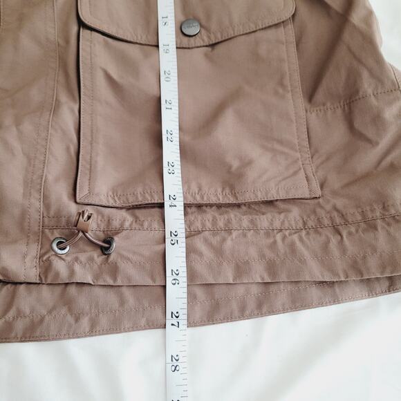 VUORI Elijo Rain Jacket Womans Large Brown Clove Hooded Utility Outdoor New - Picture 14 of 16